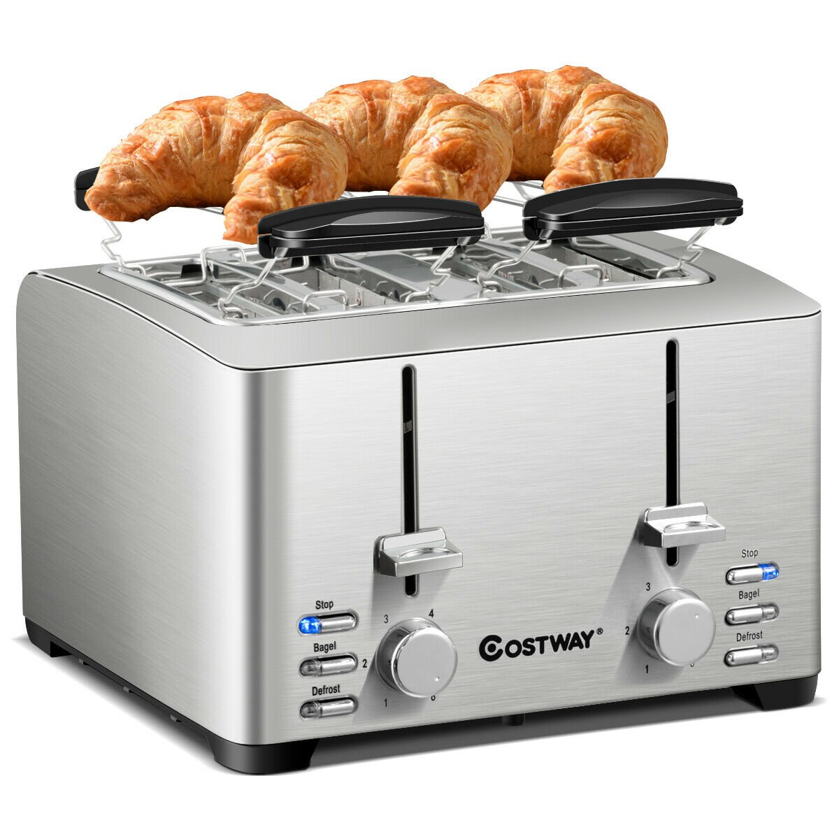 Extra-Wide Slot Stainless Steel 4 Slice Toaster, Silver - Gallery Canada