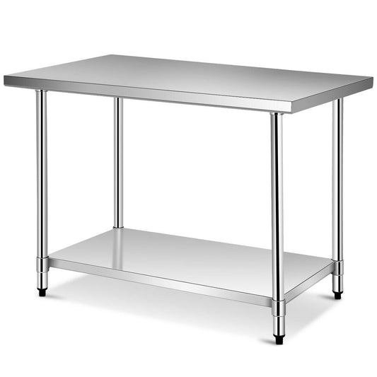 30 x 48 Inch Stainless Steel Food Preparation Kitchen Table, Silver - Gallery Canada