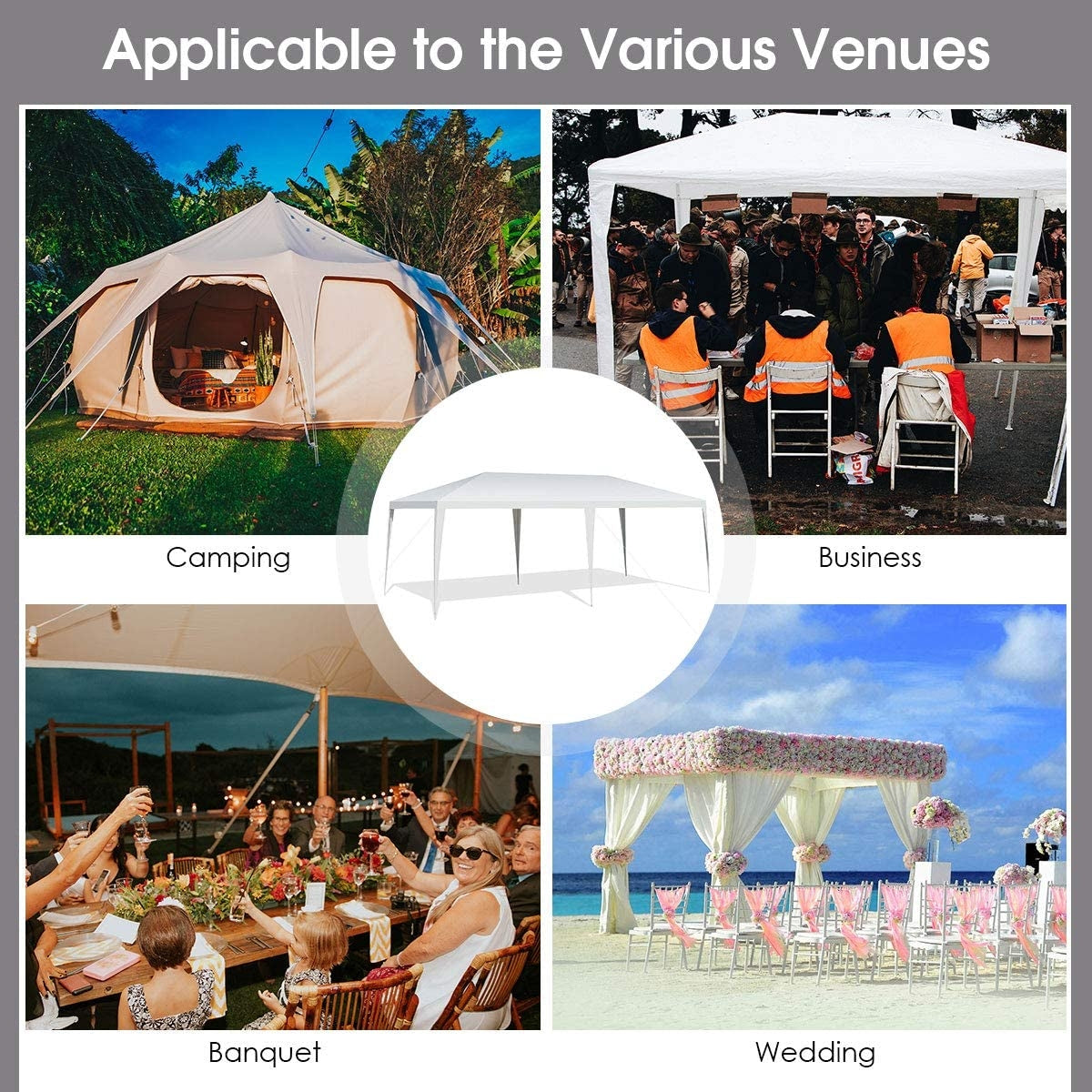 10 x 20 Feet Waterproof Canopy Tent with Tent Peg and Wind Rope Canopies at Gallery Canada