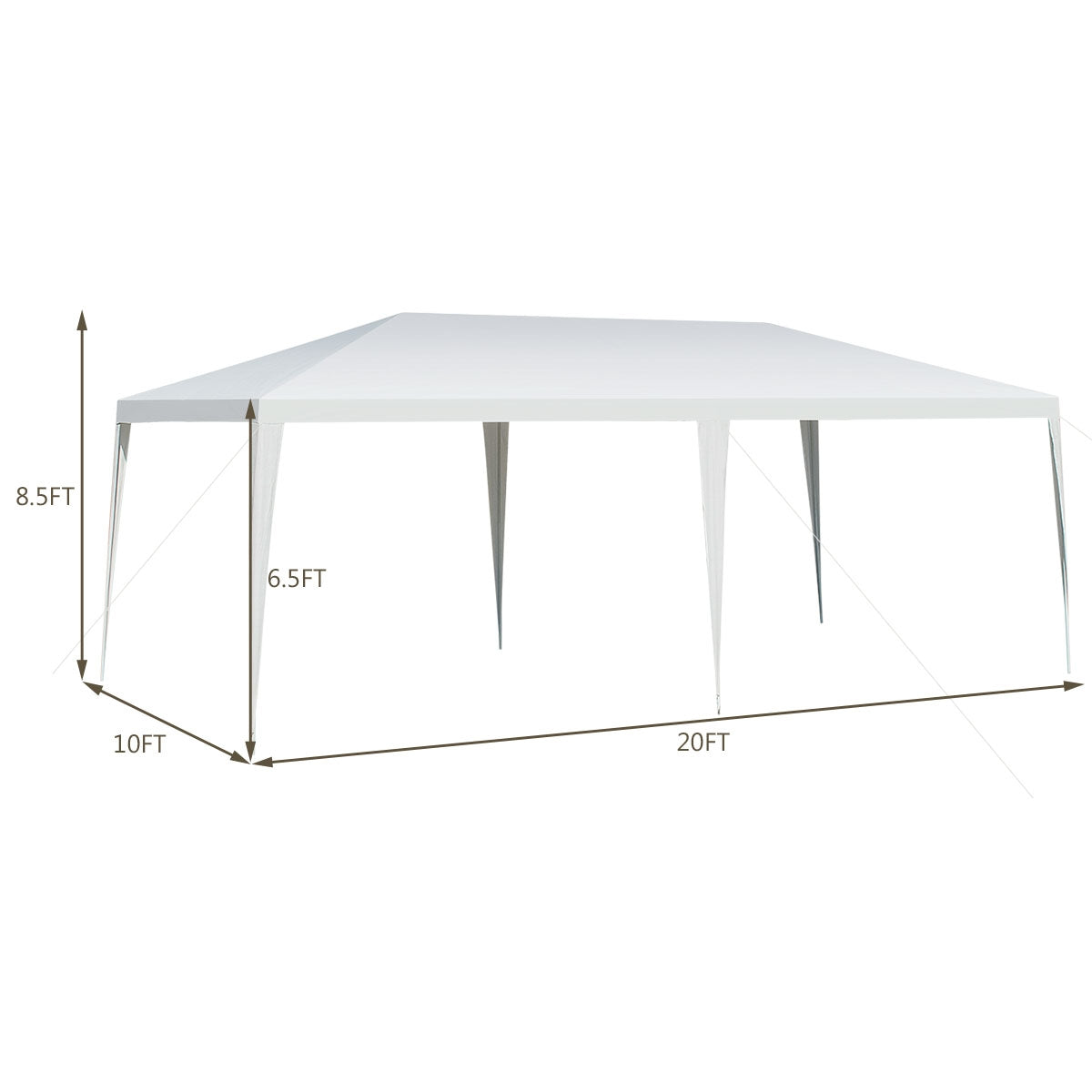 10 x 20 Feet Waterproof Canopy Tent with Tent Peg and Wind Rope Canopies at Gallery Canada