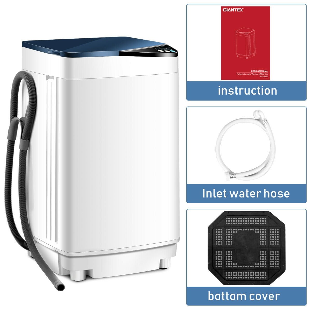 Full-automatic Washing Machine 7.7 lbs Washer / Spinner Germicidal, Blue at Gallery Canada
