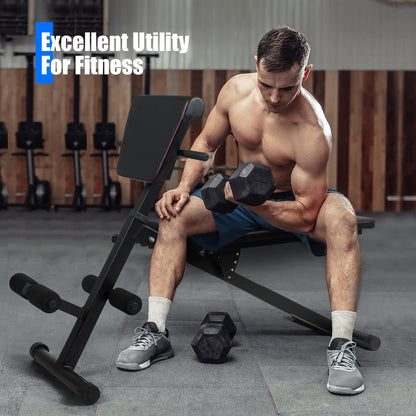 Multi-Functional Adjustable Full Body Exercise Weight Bench, Black Benches Racks & Bars at Gallery Canada