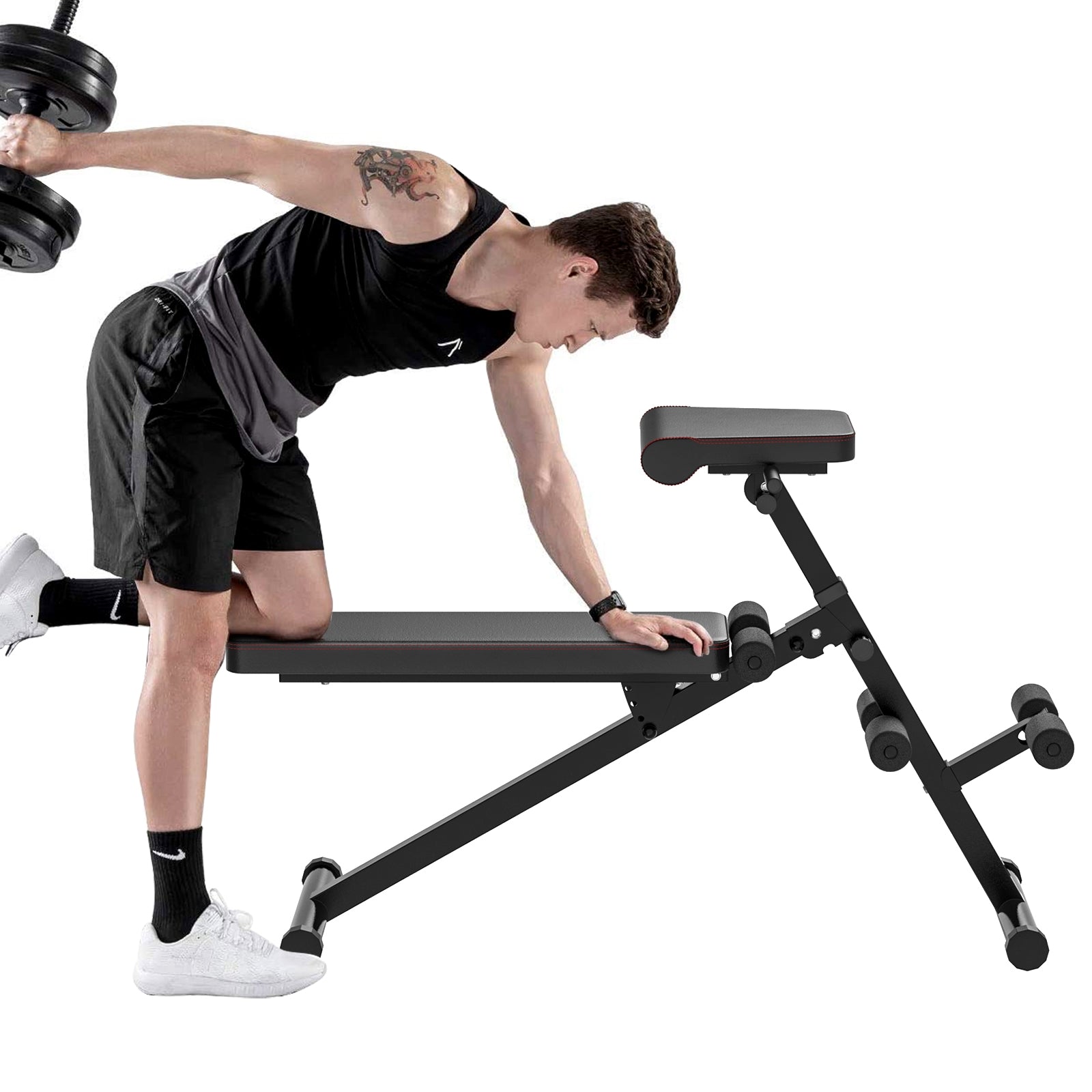 Multi-Functional Adjustable Full Body Exercise Weight Bench, Black Benches Racks & Bars at Gallery Canada