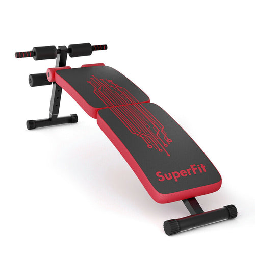 Abdominal Twister Trainer, Adjustable Height Exercise Bench, Red