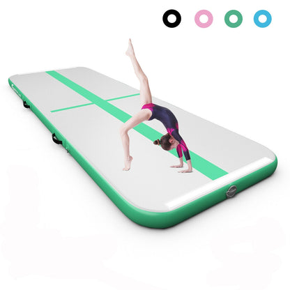 10 Feet Inflatable Gymnastics Mat, Green Yoga & Gym Mats Green at Gallery Canada