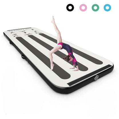 10 Feet Inflatable Gymnastics Tumbling Mat, Dark Gray