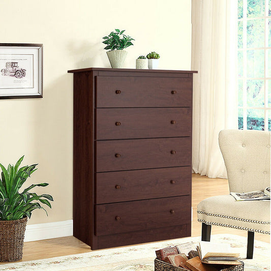 Functional Storage Organized Dresser with 5 Drawer, Brown - Gallery Canada