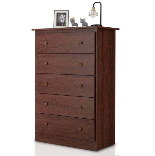Functional Storage Organized Dresser with 5 Drawer, Brown - Gallery Canada