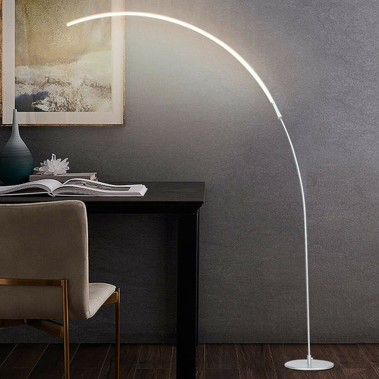 LED Arc Floor Lamp with 3 Brightness Levels-Silver, Silver - Gallery Canada