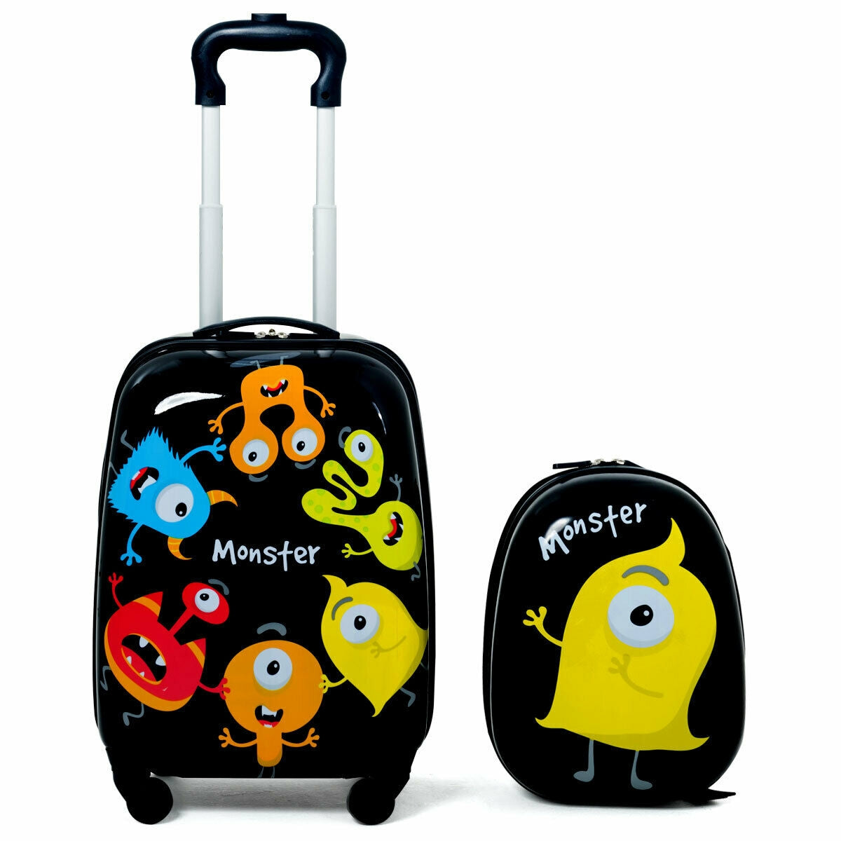 2 Pieces Kids Luggage Set 12 Inch Backpack and 16 Inch Rolling Suitcase, Black Kids Luggage at Gallery Canada