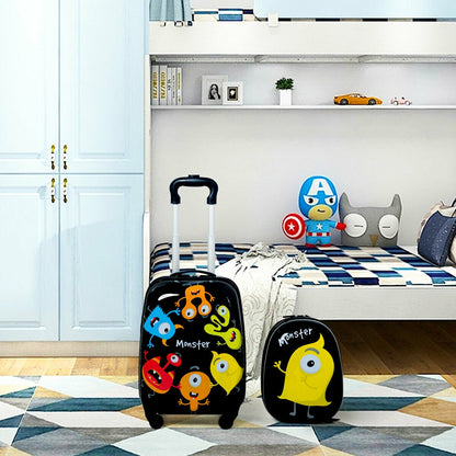 2 Pieces Kids Luggage Set 12 Inch Backpack and 16 Inch Rolling Suitcase, Black Kids Luggage at Gallery Canada