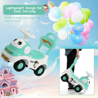 3-in-1 Baby Walker Sliding Pushing Car with Sound Function, Green at Gallery Canada
