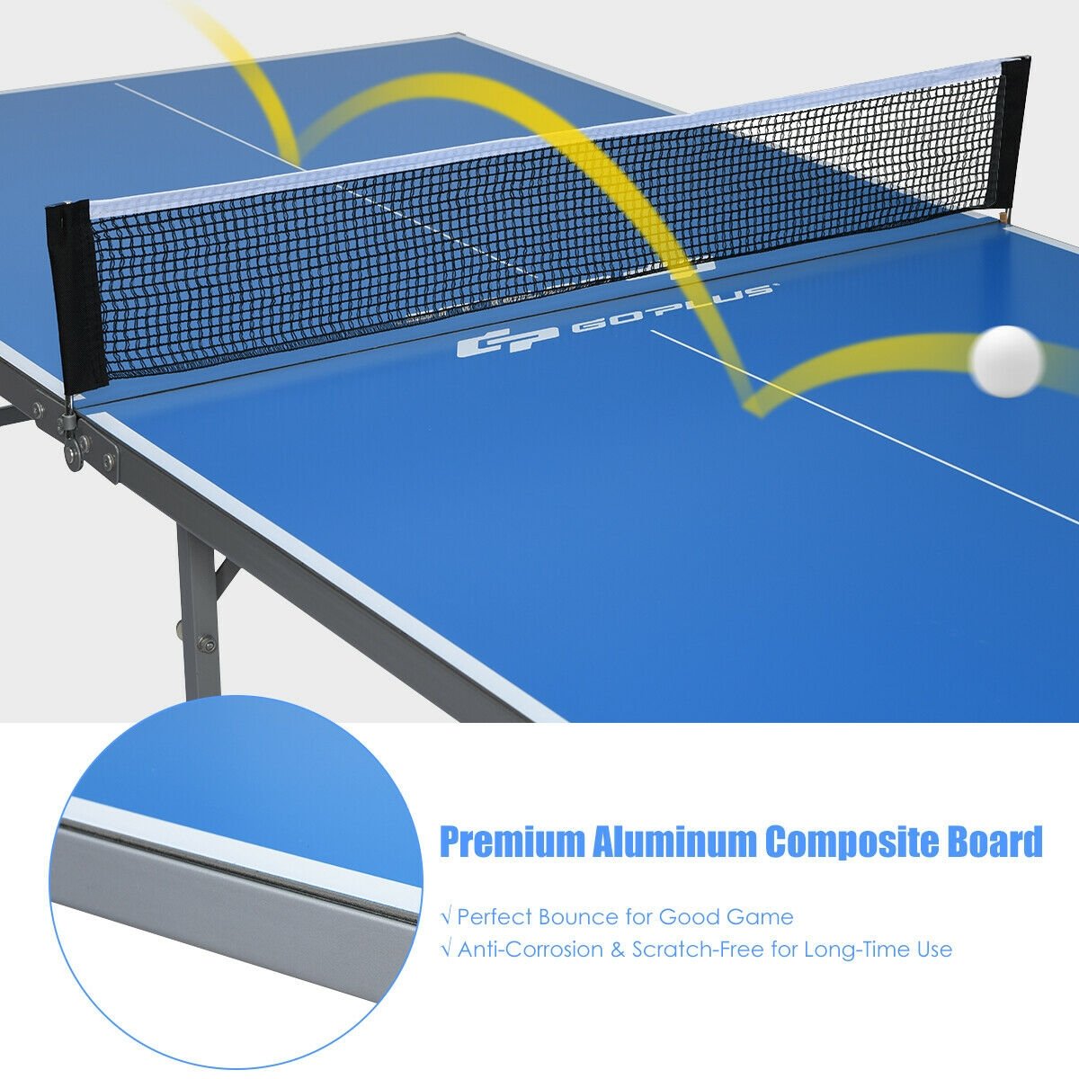 6’x3’ Portable Tennis Ping Pong Folding Table Indoor/Outdoor - Gallery Canada