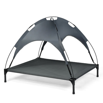 Portable Elevated Outdoor Pet Bed with Removable Canopy Shade-42 Inch, Dark Gray - Gallery Canada