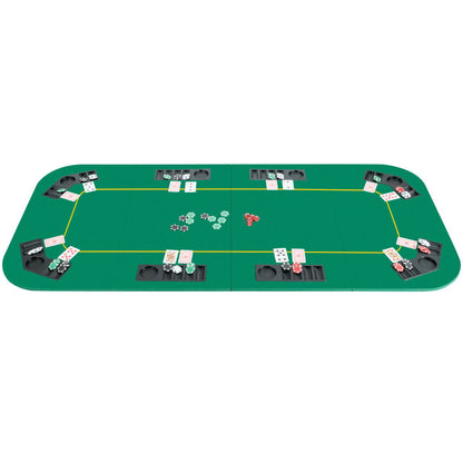 80 Inch x 36 Inch Folding 8 Player Deluxe Texas Poker Table Top with Bag, Green - Gallery Canada