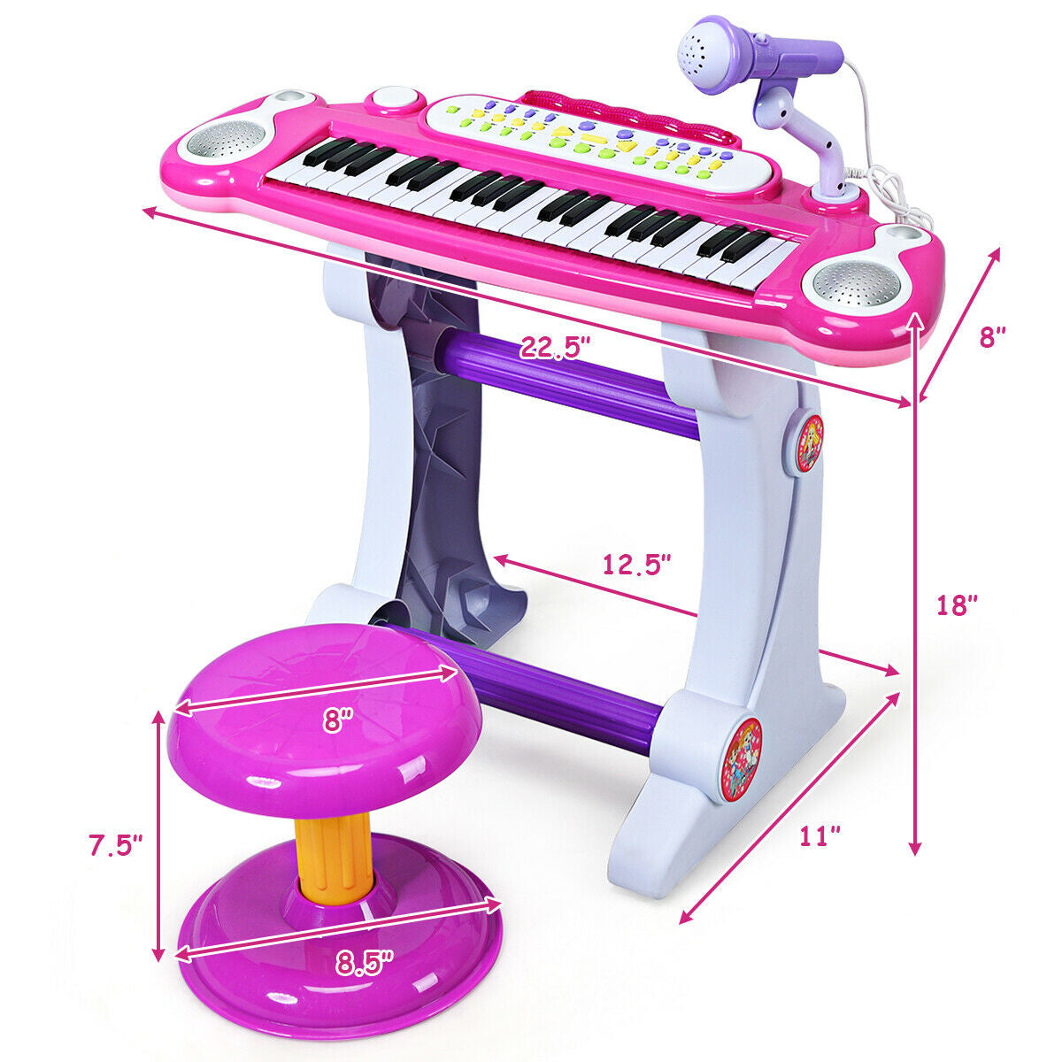 37 Key Electronic Keyboard Kids Toy Piano, Pink Musical Toys at Gallery Canada
