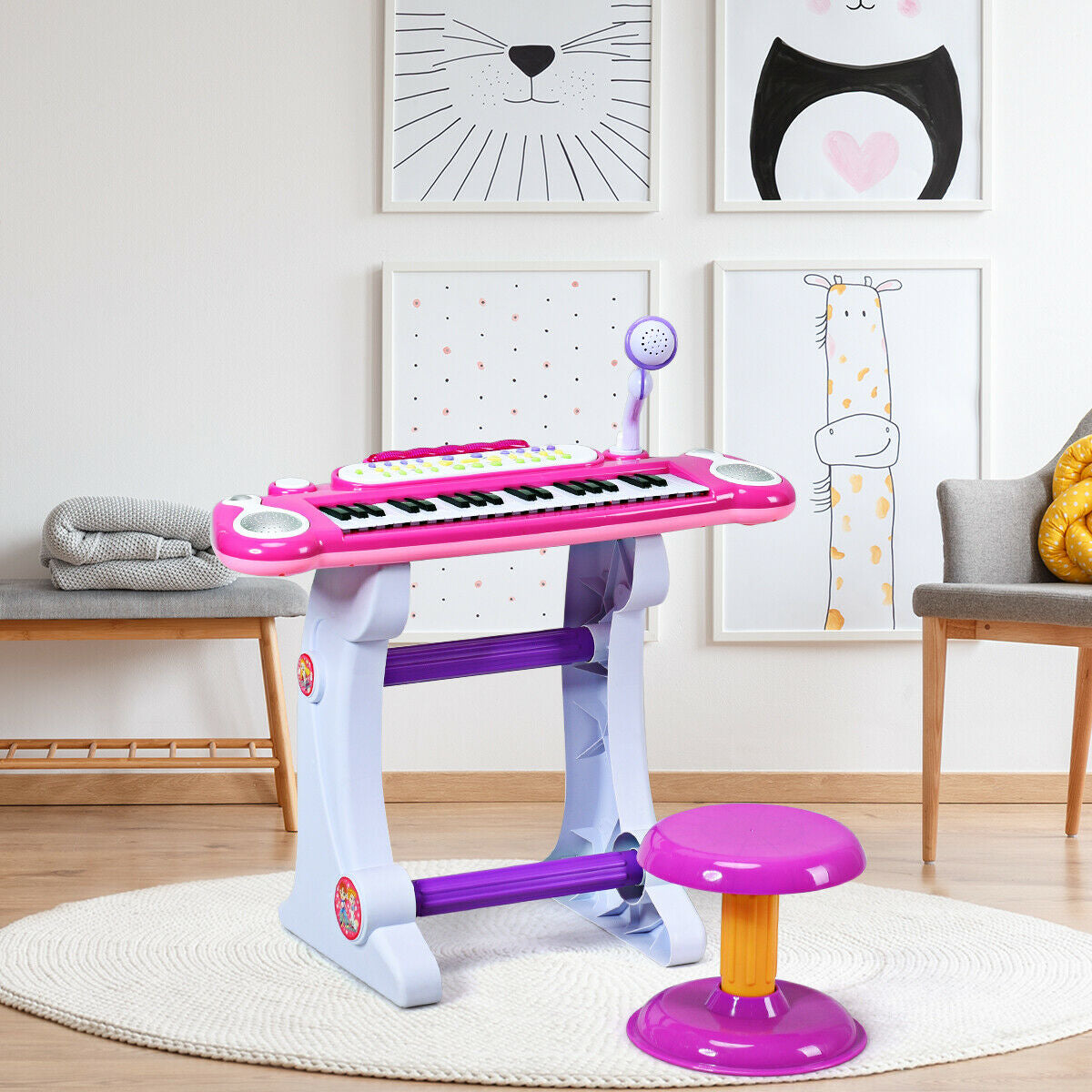 37 Key Electronic Keyboard Kids Toy Piano, Pink Musical Toys at Gallery Canada
