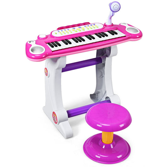 37 Key Electronic Keyboard Kids Toy Piano, Pink
