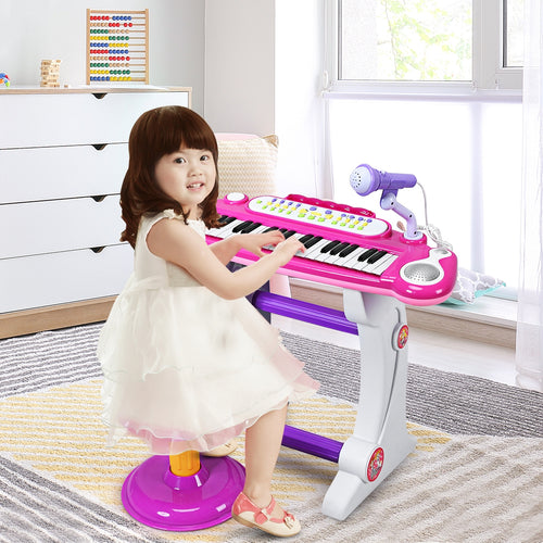 37 Key Electronic Keyboard Kids Toy Piano, Pink