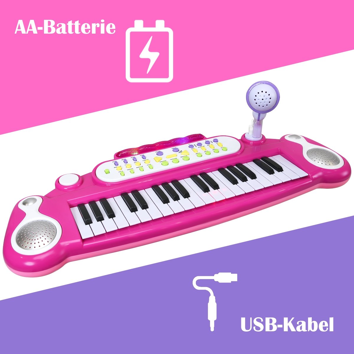 37 Key Electronic Keyboard Kids Toy Piano, Pink - Gallery Canada