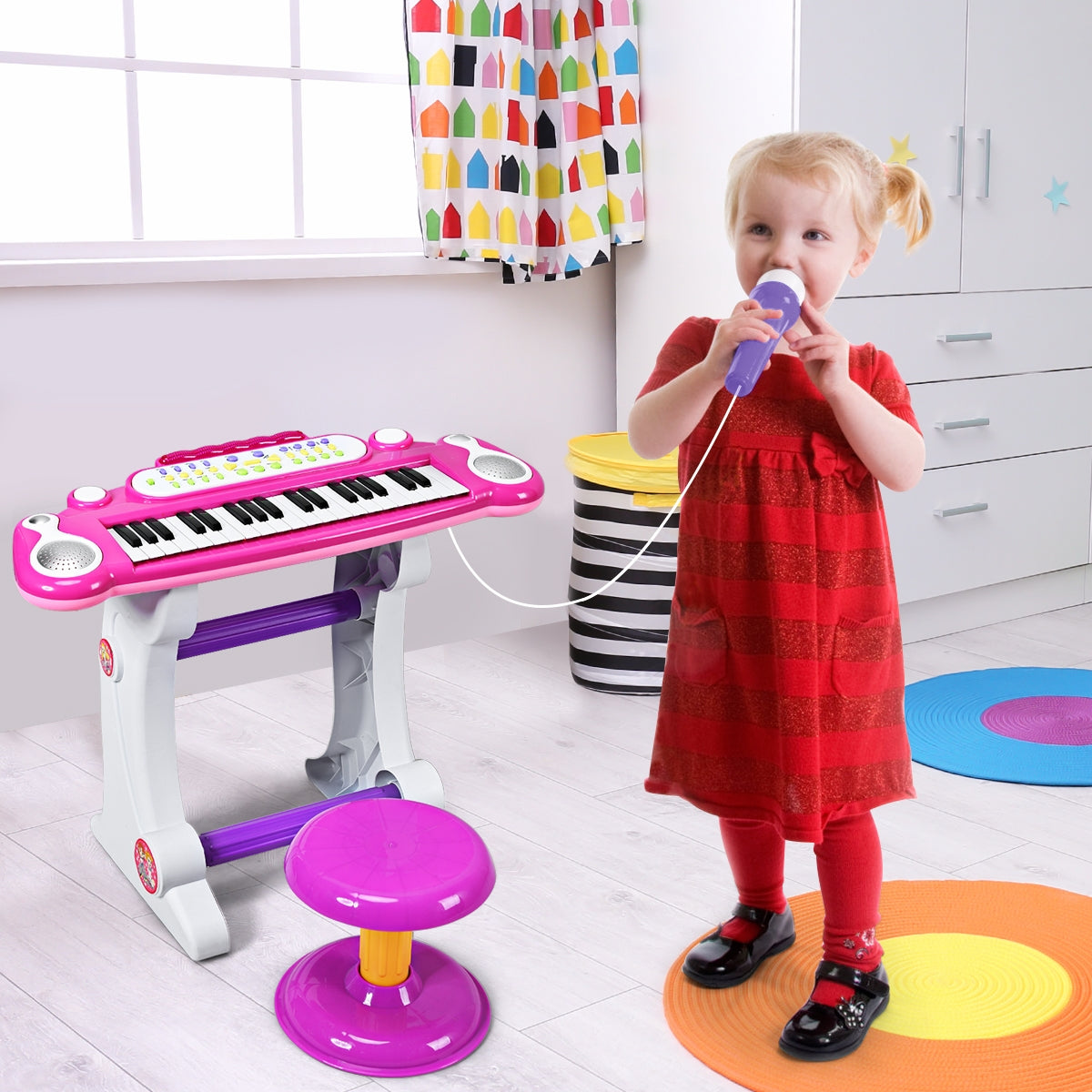 37 Key Electronic Keyboard Kids Toy Piano, Pink Musical Toys at Gallery Canada