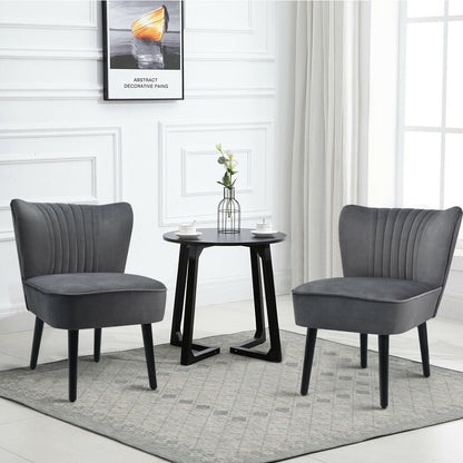 Set of 2 Armless Upholstered Leisure Accent Chair, Gray Accent Chairs at Gallery Canada