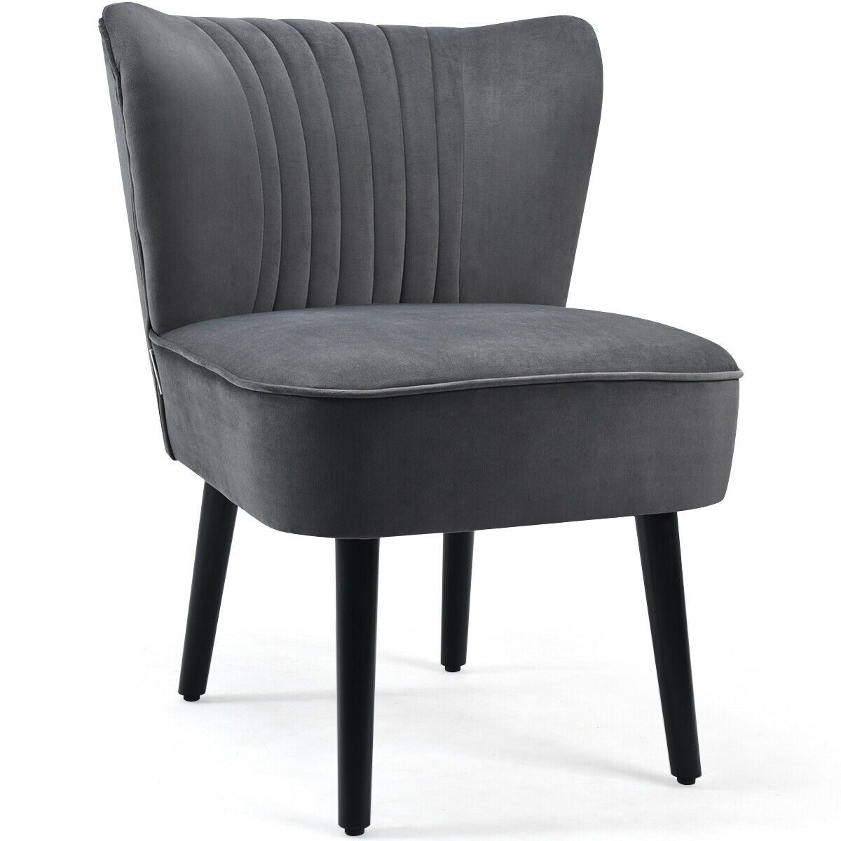Set of 2 Armless Upholstered Leisure Accent Chair, Gray Accent Chairs at Gallery Canada