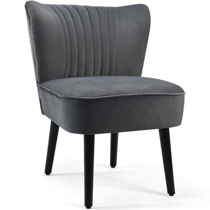 Set of 2 Armless Upholstered Leisure Accent Chair, Gray Accent Chairs at Gallery Canada