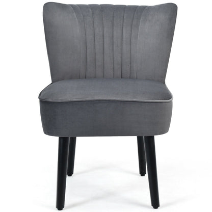 Set of 2 Armless Upholstered Leisure Accent Chair, Gray Accent Chairs at Gallery Canada