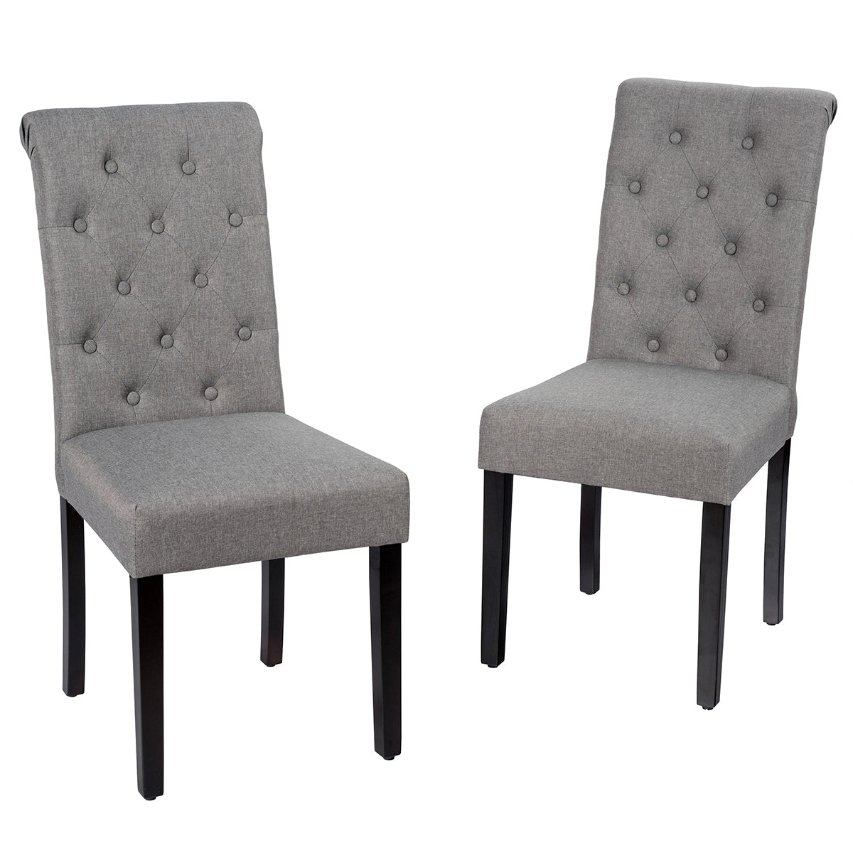 Set of 2 Tufted Dining Chair, Gray Dining Chairs at Gallery Canada