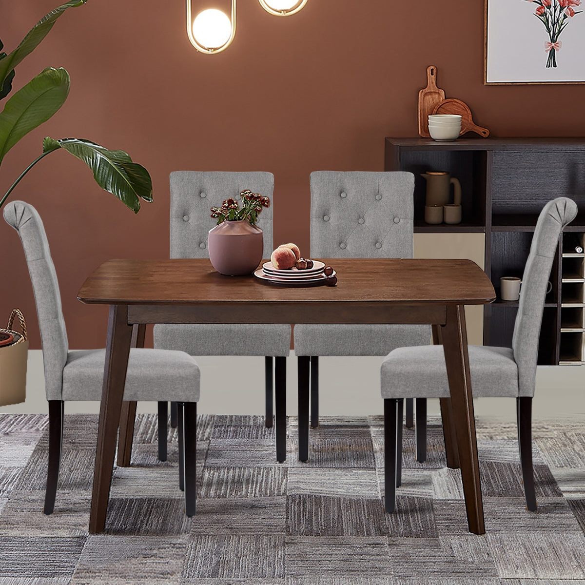 Set of 2 Tufted Dining Chair, Gray Dining Chairs at Gallery Canada