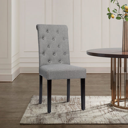Set of 2 Tufted Dining Chair, Gray Dining Chairs at Gallery Canada