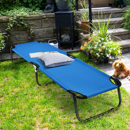 Outdoor Folding Camping Bed for Sleeping Hiking Travel, Blue Camping Furniture at Gallery Canada