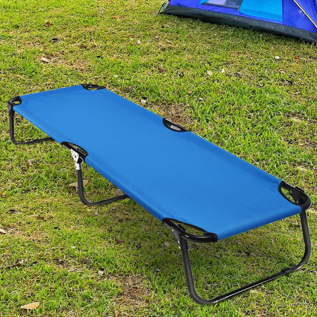 Outdoor Folding Camping Bed for Sleeping Hiking Travel, Blue Camping Furniture at Gallery Canada