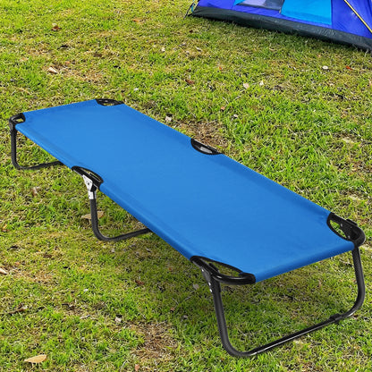 Outdoor Folding Camping Bed for Sleeping Hiking Travel, Blue Camping Furniture at Gallery Canada