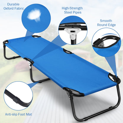Outdoor Folding Camping Bed for Sleeping Hiking Travel, Blue Camping Furniture at Gallery Canada