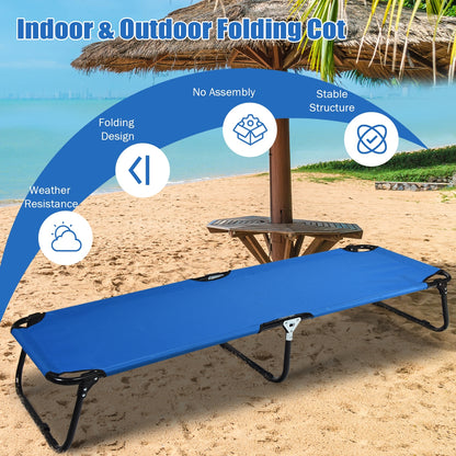 Outdoor Folding Camping Bed for Sleeping Hiking Travel, Blue Camping Furniture at Gallery Canada