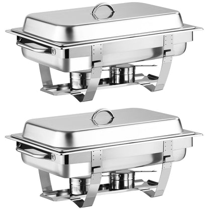 2 Packs Stainless Steel Full-Size Chafing Dish, Silver Food Warmers & Burners at Gallery Canada