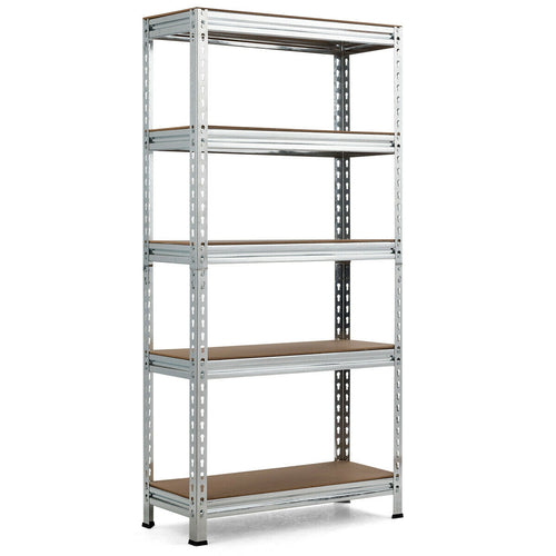 5-Tier Steel Shelving Unit Storage Shelves Heavy Duty Storage Rack, Silver