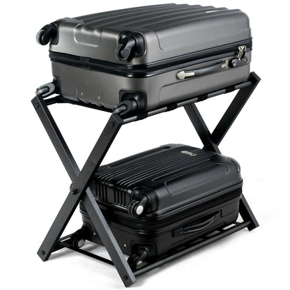 Set of 2 Folding Metal Luggage Rack Suitcase, Black Shoe Racks & Storage Benches at Gallery Canada