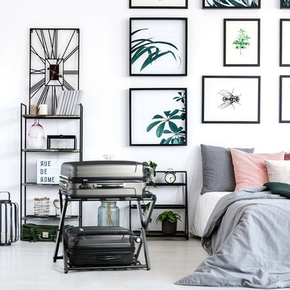 Set of 2 Folding Metal Luggage Rack Suitcase, Black Shoe Racks & Storage Benches at Gallery Canada