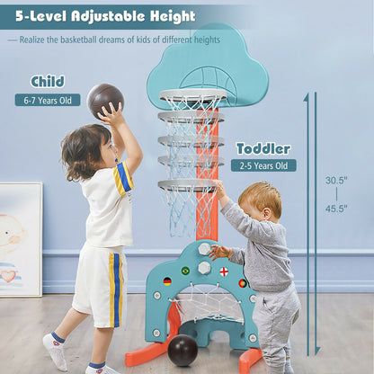 Kids Basketball Hoop Set, 3-In-1 With Balls, Green Toy Sports at Gallery Canada