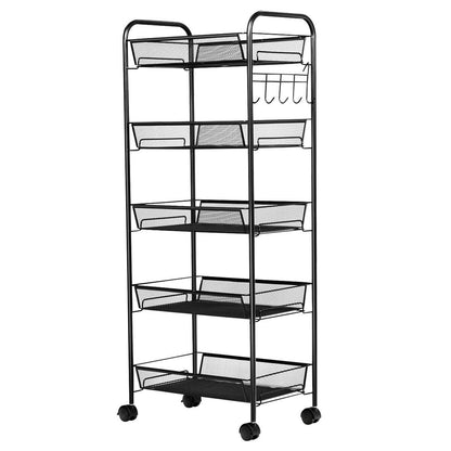 5 Tier Mesh Rolling File Utility Cart Storage Basket, Black File Cabinets at Gallery Canada