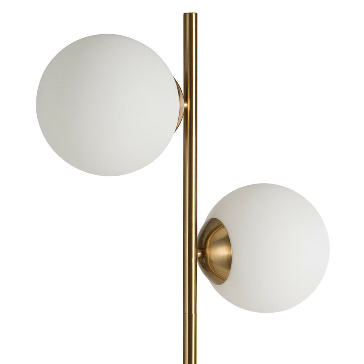 65 Inch LED Floor Lamp with 2 Light Bulbs and Foot Switch, Golden - Gallery Canada