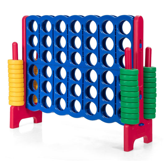 Jumbo 4-to-Score Giant Game Set with 42 Jumbo Rings and Quick-Release Slider, Red