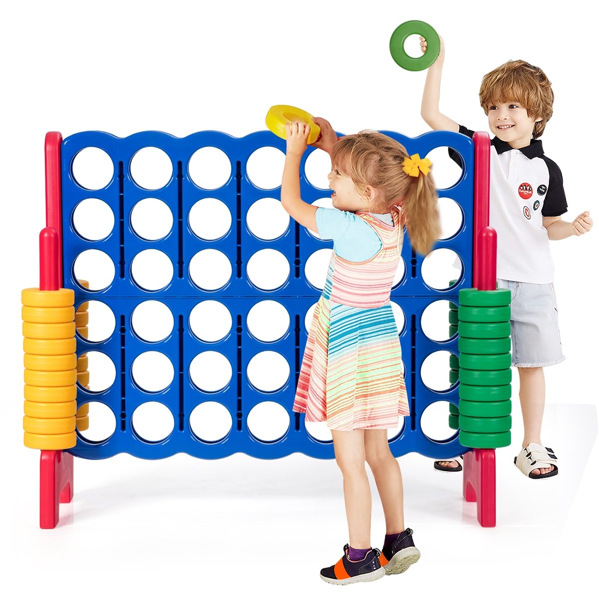 Jumbo 4-to-Score Giant Game Set with 42 Jumbo Rings and Quick-Release Slider, Red at Gallery Canada