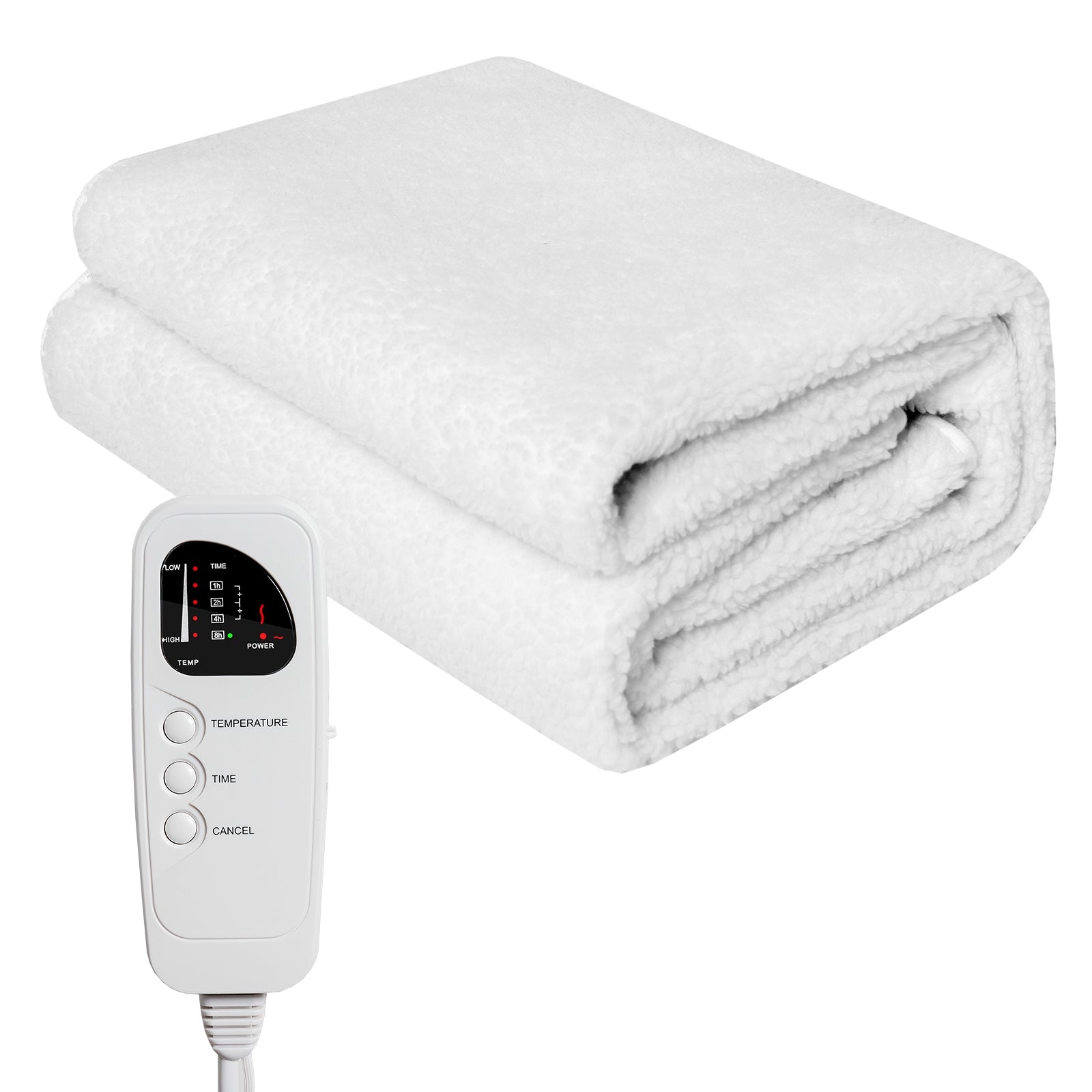71 x 31 Inch Massage Bed Warmer Heating Pad with 5 Heat Settings, White Mattresses at Gallery Canada