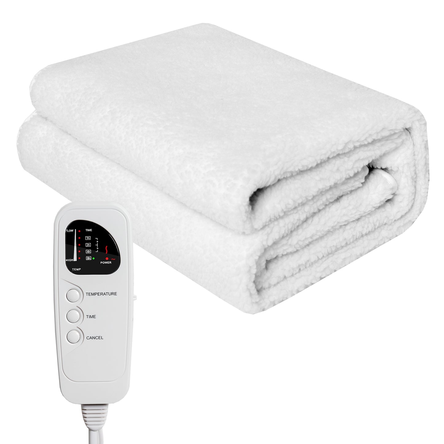 71 x 31 Inch Massage Bed Warmer Heating Pad with 5 Heat Settings, White Mattresses at Gallery Canada