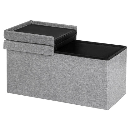 30 Inch Folding Storage Ottoman with Lift Top, Light Gray Shoe Racks & Storage Benches at Gallery Canada