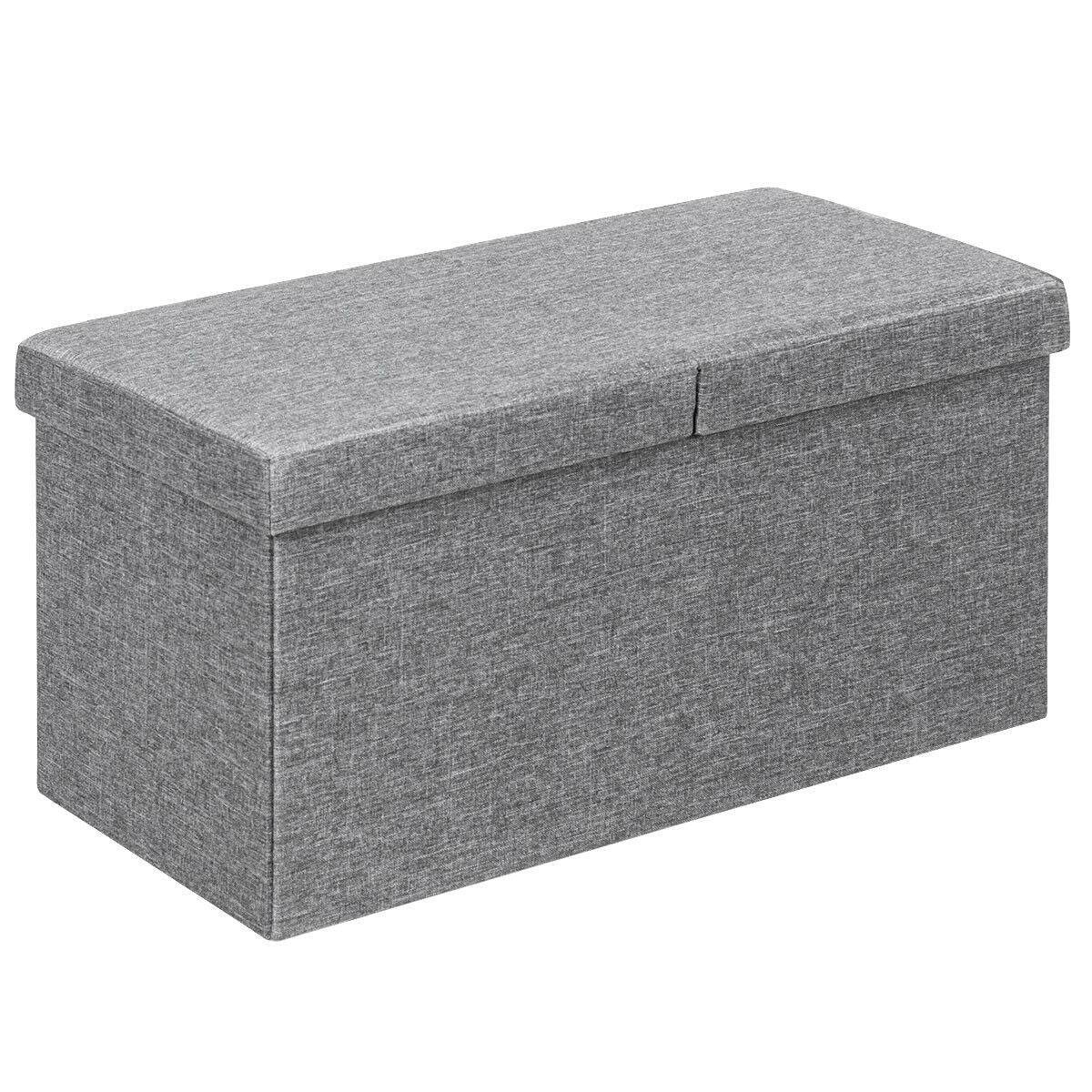 30 Inch Folding Storage Ottoman with Lift Top, Light Gray Shoe Racks & Storage Benches Light Gray at Gallery Canada